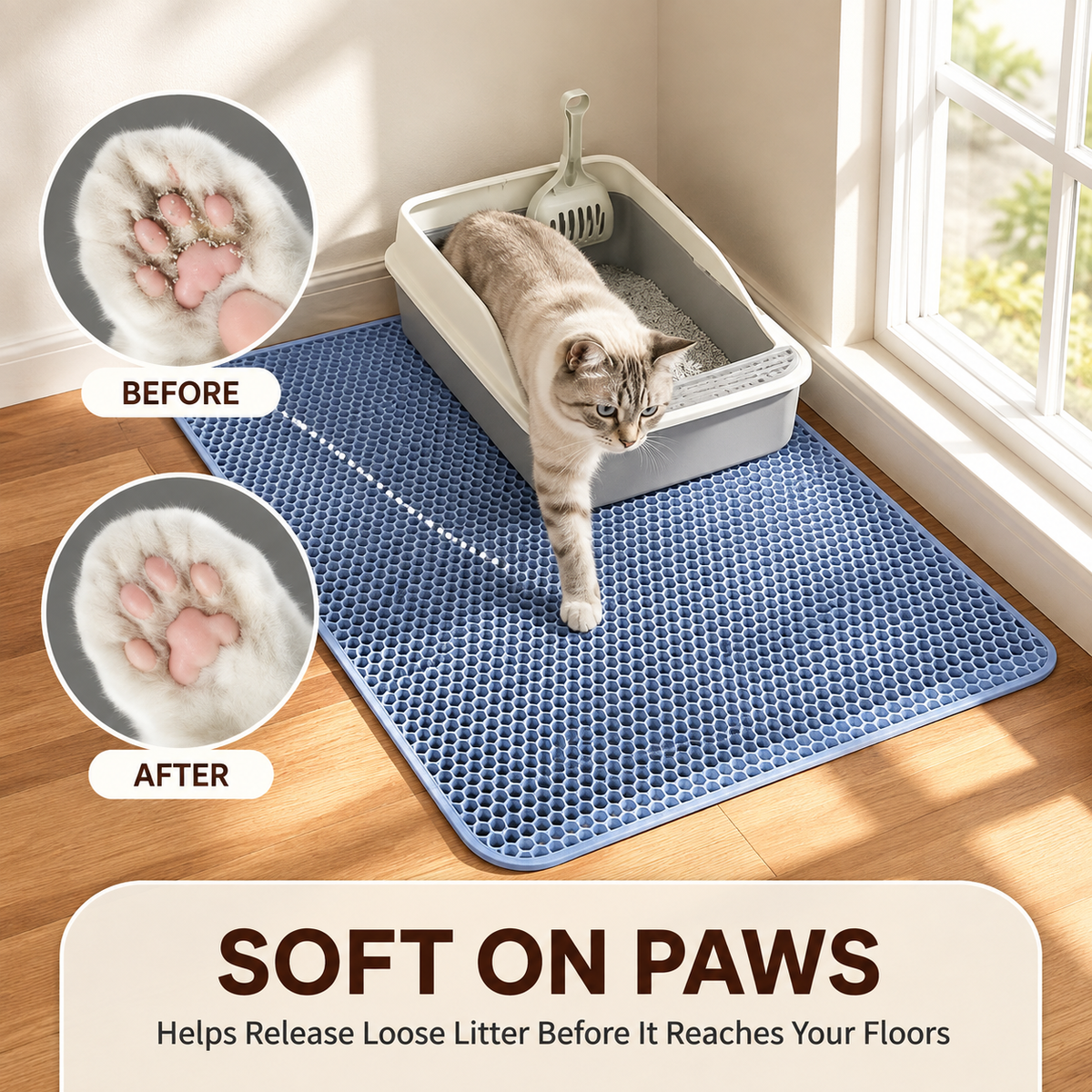 Double-Layer Waterproof Cat Litter Trapping Mat