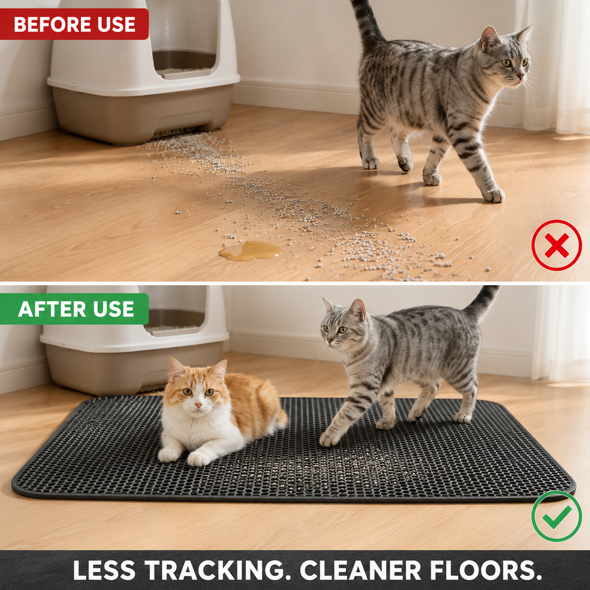 Double-Layer Waterproof Cat Litter Trapping Mat