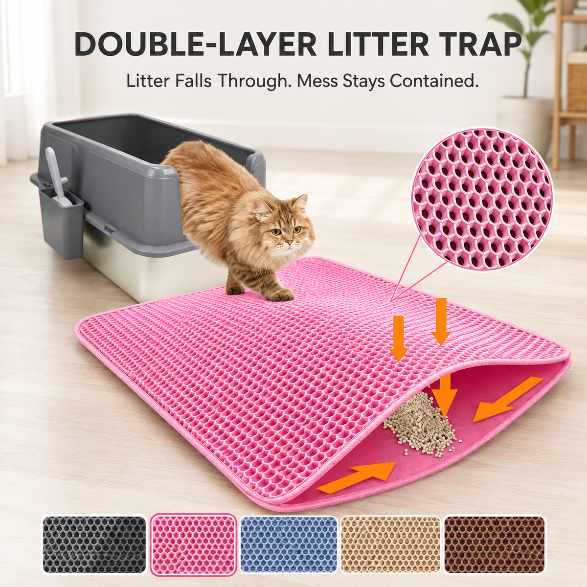 Double-Layer Waterproof Cat Litter Trapping Mat