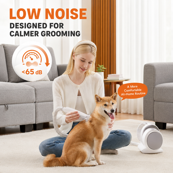 Cordless Pet Grooming Vacuum Kit with 5 Grooming Tools