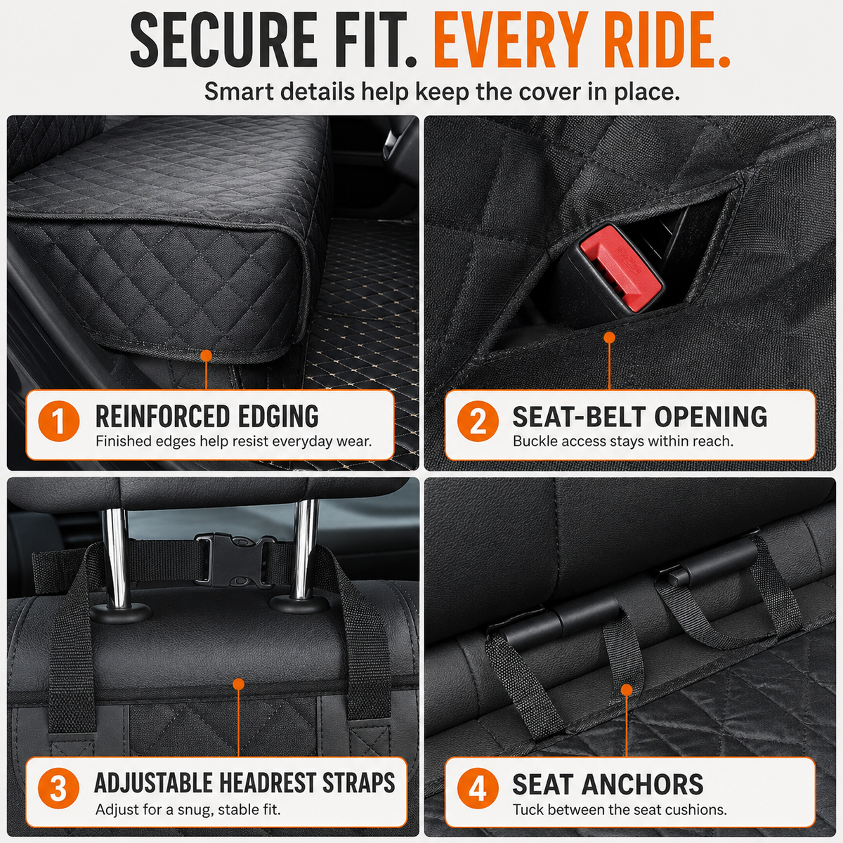 Waterproof Back Seat Cover for Dogs and Cats